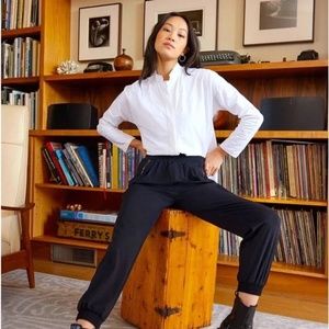 ADAY “hail yes” joggers black Small chic sustainable lux athleisure capsule